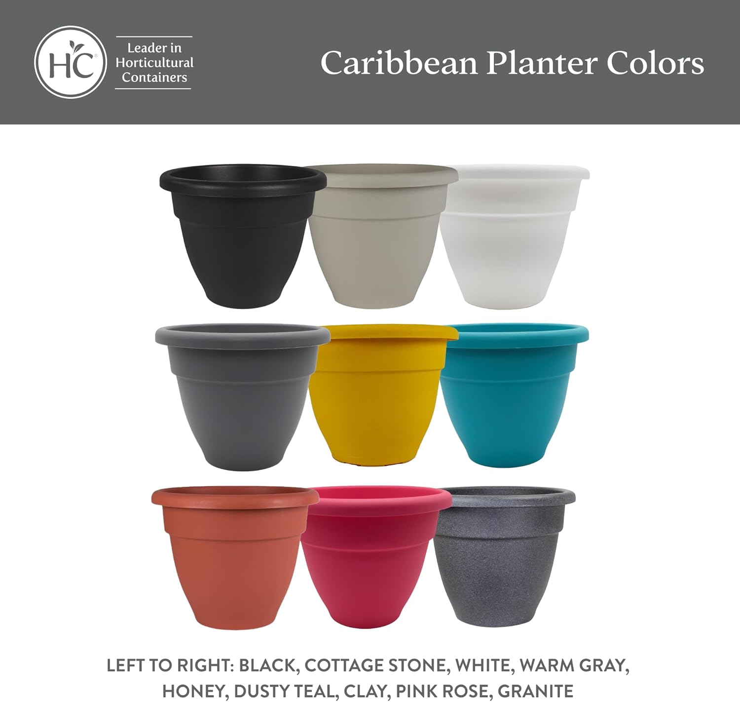 The HC Companies Caribbean Planter Pot - Outdoor & Indoor Plant Pot with Drainage Hole & Plug - Rolled Rim Plastic Pots for Plants & Flowers - Decorative Plant Pot (12" Warm Gray, Pack of 1) - Image 6